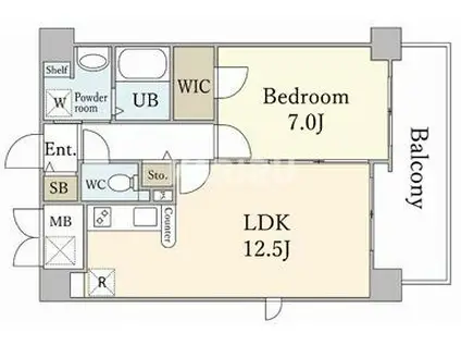 ラベニール(1LDK/2階)の間取り写真