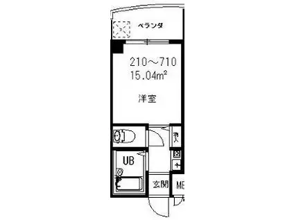 クレセント都島(1K/2階)の間取り写真