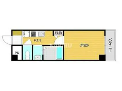 グランパシフィック新今里(1K/6階)の間取り写真