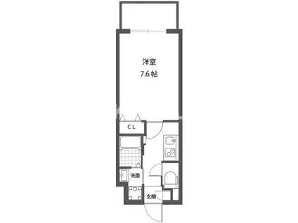 PARK HILLS今里RAY(1K/4階)の間取り写真
