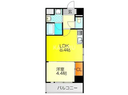 ウッディハウスウエコー(1LDK/5階)の間取り写真