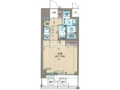 JPレジデンス大阪城東3(1K/8階)の間取り写真