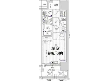 エスリード京橋(1K/9階)の間取り写真