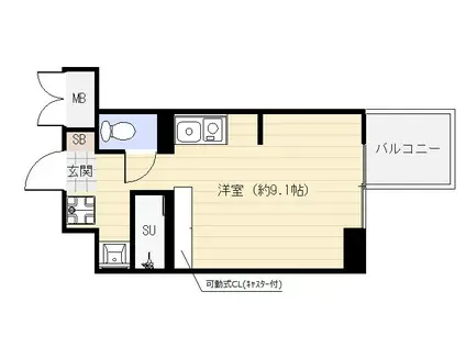 エスティーライフ大阪都島(1K/6階)の間取り写真