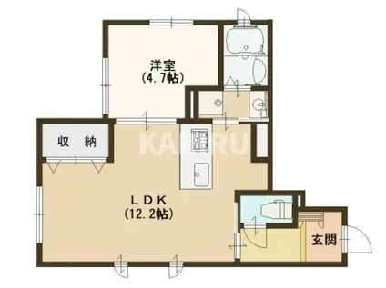 ティーズコート(1LDK/1階)の間取り写真