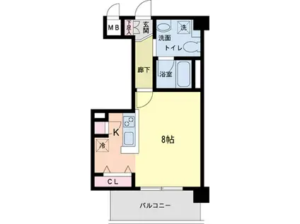 デイグラン鶴見(ワンルーム/4階)の間取り写真