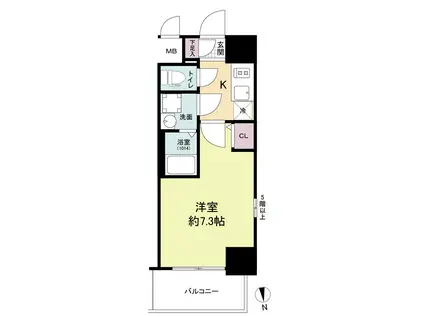 エスリードレジデンス大今里(1K/10階)の間取り写真