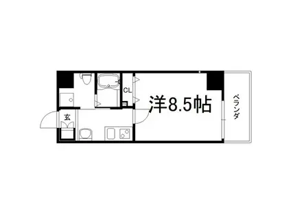 JPレジデンス大阪城東(1K/3階)の間取り写真