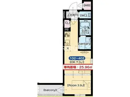 Z COURT 京橋(1DK/2階)の間取り写真