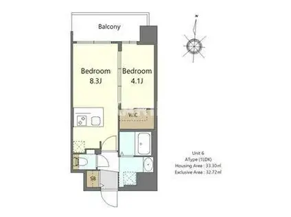 アドバンス北大阪アルタノ(1LDK/10階)の間取り写真