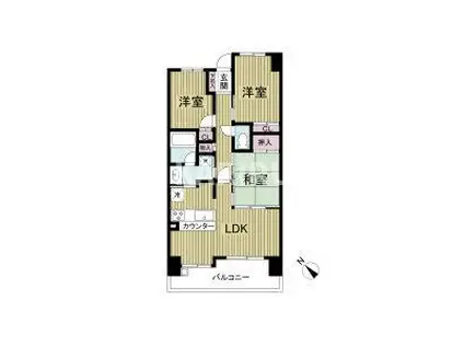 レジディア都島I(3LDK/6階)の間取り写真