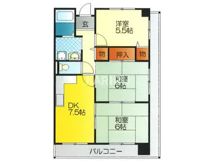 グリーンセンチュリー国広ビル(3DK/3階)の間取り写真