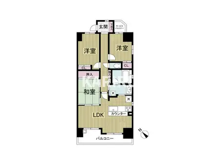 レジディア都島I(3LDK/12階)の間取り写真