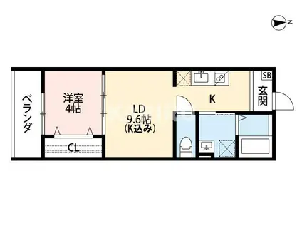 フォルテ大今里(1LDK/2階)の間取り写真
