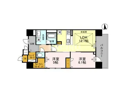 IBC RESIDENCE ウエスト(2LDK/2階)の間取り写真