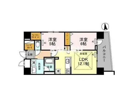 IBC RESIDENCE ウエスト(2LDK/7階)の間取り写真