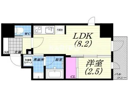 ナットレジデンス都島本通(1LDK/10階)の間取り写真