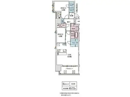 スプランディッド本町グラン(2LDK/10階)の間取り写真