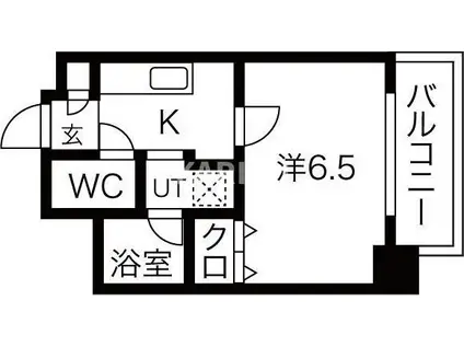 /オズレジデンス新深江(1K/2階)の間取り写真