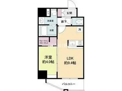 THE HUB MIYAKOJIMA(1LDK/2階)の間取り写真