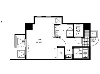 イーストクレセント(1K/3階)の間取り写真