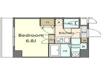 ファビラスコート巽東(1K/3階)の間取り写真