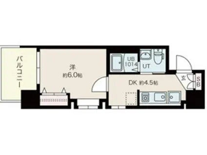 東小橋Ⅱ番館(1K/8階)の間取り写真