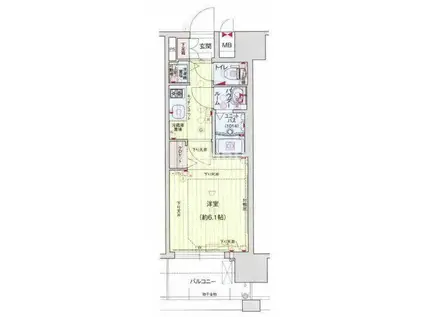 プレサンス玉造駅前(1K/3階)の間取り写真