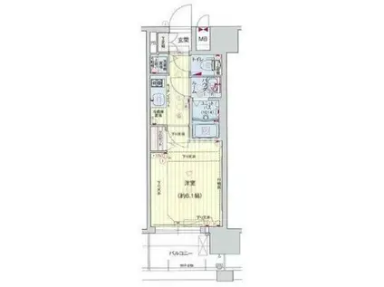 プレサンス玉造駅前(1K/3階)の間取り写真