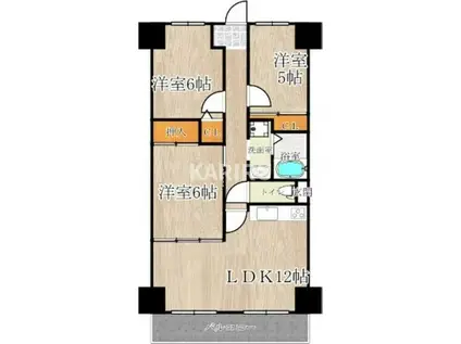 サンファースト京橋(3LDK/2階)の間取り写真