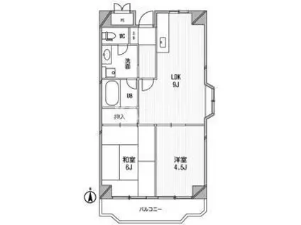 日宝ライフ放出西(2LDK/3階)の間取り写真
