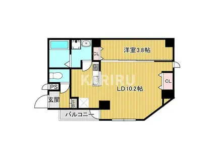 ベル アンジュ(1LDK/4階)の間取り写真