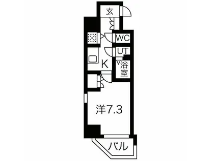 クレストタップ京橋(1K/7階)の間取り写真