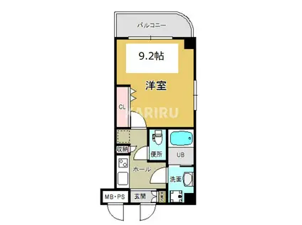 グランロード都島(1K/8階)の間取り写真