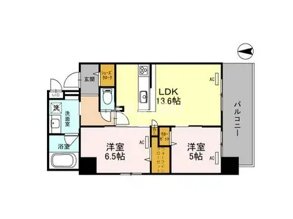 CREST COURT DOSHIN(2LDK/11階)の間取り写真