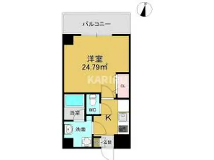 PARK CUBE(1K/6階)の間取り写真