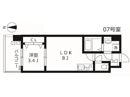 エムブイインプ大阪放出(1LDK/2階)の間取り写真