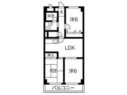 ロイヤルハイツ鶴見(3LDK/3階)の間取り写真