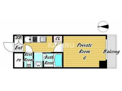 グランパシフィック新今里(1K/2階)の間取り写真