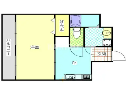 イズミパート10(1DK/2階)の間取り写真