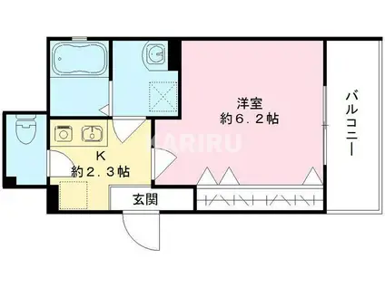 ALEGRIA千林(1K/1階)の間取り写真