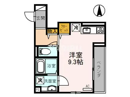 ダイヤモンドフジ鶴橋 プラチナ(ワンルーム/3階)の間取り写真