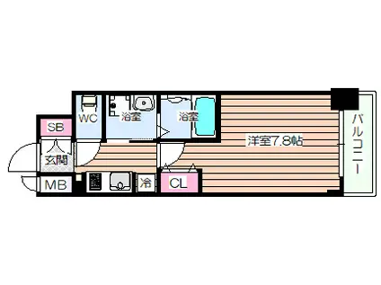 エイペックスみなとセントラルアベニュー(1K/3階)の間取り写真