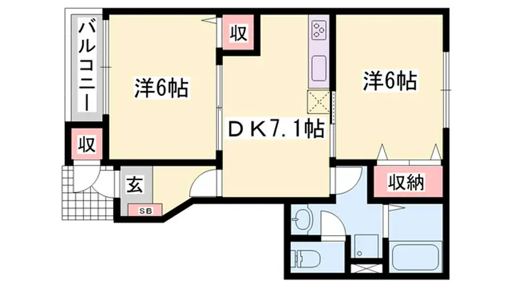 川端ハイツ 1階階 間取り