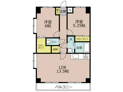 マリンシティ(2LDK/5階)の間取り写真