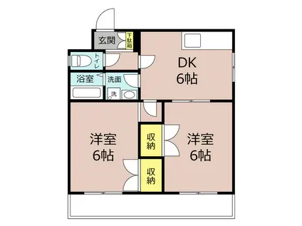 リトルタウン惠(2DK/1階)の間取り写真
