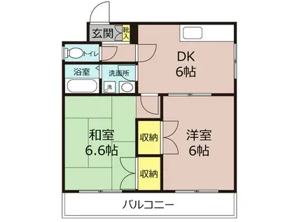 リトルタウン惠(2DK/3階)の間取り写真