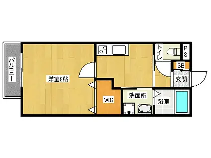 HEIGHT TANAKA SITE1(1K/1階)の間取り写真