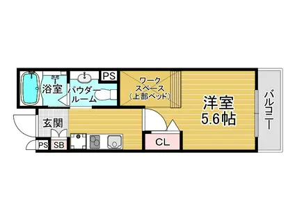 REVE DE 京都下鴨(1K/2階)の間取り写真