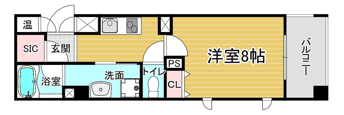 レジディア洛北(1K/3階)の間取り写真